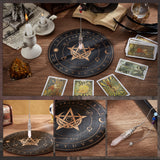 1Pc Natural Rose Quartz Dowsing Pendulum Pendant, with 1Pc Wood Custom Pendulum Board, for Witchcraft Wiccan Altar Supplies, Star Pattern, Pendant: 29~29.7cm, Board: 20x0.4cm