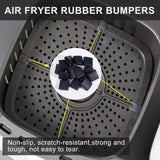 Air Fryer Silicone Bumpers, Non-Scratch Protective Covers, Black, 11.5x11x4.3mm