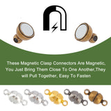 Round Brass Magnetic Clasps with Loops, Oval, Mixed Color, 11x5mm, Hole: 1mm