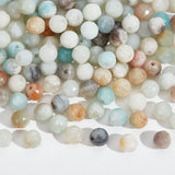 2 Strands Natural Frosted Flower Amazonite Round Beads Strands, 4mm, Hole: 1mm, 96pcs/strand, 15.5 inch