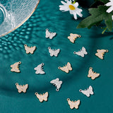 60Pcs 2 Colors  Alloy Pendants, with Crystal Rhinestone, Cadmium Free & Lead Free, Butterfly, Platinum & Light Gold, 19.5x16.5x2.5mm, Hole: 1.6mm, 30pcs/color