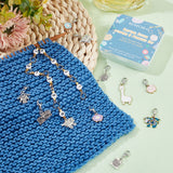 1 Set Acrylic Number Bead Knitting Row Counter Chains & Alloy Enamel Sheep & Woven Theme Charm Locking Stitch Markers, Mixed Color, Chain: 27cm, 1pc/set, Marker: 2.6~4.5cm, 10pcs/set