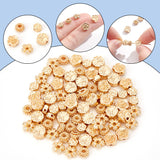 80Pcs 5 Style Rack Plating Alloy Beads, Long-Lasting Plated, Flower, Real 14K Gold Plated, 5.5~7.5xx5.5~7.5x2.5~4mm, Hole: 1~2.1mm, 16pcs/style