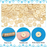 300Pcs Brass Spacer Beads, Long-Lasting Plated, Heishi Beads, Disc, Golden, 8x0.5mm, Hole: 1.2mm