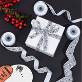 3 Rolls 3 Styles  Halloween Printed Polyester Grosgrain Ribbon, Spider Web Pattern, for Costume Decoration, White, 3/8 ~1 inch(9~26mm), 5 yards/roll, 1 roll/style