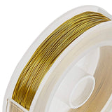 Round Iron Wire,Long-Lasting Plated, Golden, 0.3mm, about 492.12 Feet(150m)/roll