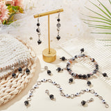 1Pc Acrylic Number Bead Knitting Row Counter Chains, with 20Pcs Synthetic Black Stone Pendant Stitch Marker, Black, Counter Chain: 26cm, Stitch Marker: 3.2cm
