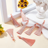 10Pcs Nylon Tassels Big Pendant Decorations, PeachPuff, 83~92x9~10mm, Hole: 1.5~4mm