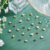 Brass Beads, Long-Lasting Plated, Mixed Shapes, Real 14K Gold Plated, 120pcs/box