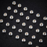 40Pcs 925 Sterling Silver Beads, Round, Silver, 2.5x2mm, Hole: 1mm