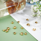 90Pcs 3 Style 304 Stainless Steel Crimp Beads Covers, Vacuum Plating, Golden, 3~5mm, Hole: 1.4~1.8mm, 30pcs/style