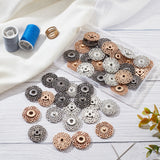 24Pcs 3 Colors Alloy & Brass Snap Buttons, Sew on Press Buttons, Garment Buttons, for Costume Jacket Coat Accessories, Mixed Color, 24.5x7mm, 8pcs/color