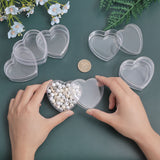 Heart Acrylic Storage Gift Boxes, Gift Packaging Case for Wedding Party Supplies, Clear, 5.85x6.6x3cm