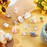 DIY Pendant Jewelry Making Finding Kit, Including Rabbit & Carrot Alloy Enamel & Resin Pendants, with ABS Plastic Imitation Pearl, Mixed Color, 34Pcs/box