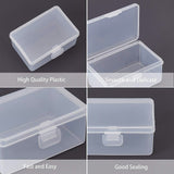 Polypropylene(PP) Plastic Boxes, Bead Storage Containers, with Hinged Lid, Rectangle, White, 5.8x8.35x3.65cm,  Inner Size: 7.7x5.1cm, 8pcs/box