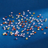 300Pcs 6 Colors Diamond Shape Grade A Cubic Zirconia Cabochons, Faceted, Mixed Color, 2mm, 50pcs/color