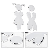 ABS Boy & Girl Bathroom Sign Stickers, Public Toilet Sign, for Wall Door Accessories Sign, Silver, Boy: 178x71.5x4.5mm, Girl: 180x95x4.5mm