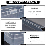 Transparent Plastic Storage Boxes, Bead Containers with Hinged Lid, Rectangle, Clear, 18x7.54x4.7cm