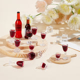 Miniature Plastic Red Wine Glass, for Dollhouse Accessories Pretending Prop Decorations, FireBrick, 9.5~20.5x8~10mm, 4pcs/set