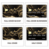 PVC Plastic Waterproof Card Stickers, Self-adhesion Card Skin for Bank Card Decor, Rectangle, Golden, 186.3x137.3mm