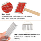 2Pcs 2 Styles Stainless Steel Pet Combs, Cat Dog Pet Grooming Fine Tooth Hair Combs, Rectangle, Stainless Steel Color, 125~190x33~61x5.5~25mm, 1pc/style