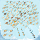 100Pcs 2 Colors Natural Shell Pendants, Shell Charm, with Copper Wire, Mixed Color, 18~23x7~10x6~7.5mm, Hole: 3.7mm, 50pcs/color