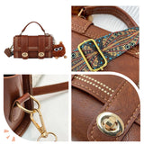 DIY Imitation Leather Satchel Crossbody Bag Kits, with Iron & Alloy Finding, Needle, Thread, Clasp, Screwdriver, Saddle Brown