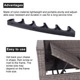 Plastic Hook Hangers, Vertical Hook Rack, 5 Hooks Rail, for Outdoor Folding Lounge Chair, Black, 250x17x38mm, Hole: 5mm