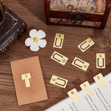 1 Set Brass Bookmarks, Arrow Paper Clips, Hollow-out, Rectangle with Number 1~12, Golden, 31x17x0.4mm, 12pcs/set