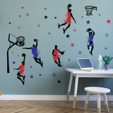 PVC Wall Stickers, Wall Decoration, Basketball Pattern, 900x390mm, 2 sheets/set