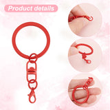 36Pcs 9 Colors Spray Painted Iron Keychain Swivel Clasps, with Lobster Claw Clasps, Mixed Color, 66.5mm, 4pcs/color