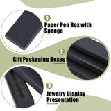 12Pcs Paper Pen Box, with Sponge, Gift Packaging Boxes for Pen, Rectangle, Black, 18.3x5.3x2.5cm