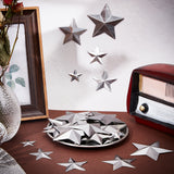 100Pcs 5 Styles  Iron Display Decorations, Metal Star Ornament, Platinum, 25~68x27~68x0.1~4mm, 20pcs/style