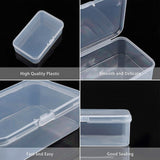 Plastic Bead Containers, Rectangle, Clear, 11.8x7.2x3.5cm, 8pcs/set