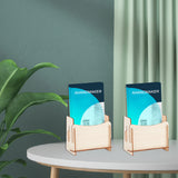 Detachable Wooden Magazine Rack, Desktop Book Organizer Holder Shelf for File Paper Storage, Beige, Finished Product: 7x13x17cm