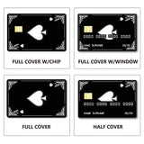 Rectangle PVC Plastic Waterproof Card Stickers, Self-adhesion Card Skin for Bank Card Decor, Spades A, 186.3x137.3mm