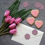 Adhesive Wax Seal Stickers, Envelope Seal Decoration, for Craft Scrapbook DIY Gift, Heart Pattern, 3cm, about 50pcs/box