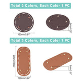 6Pcs 6 Styles Imitation Leather Knitting Crochet Bags Bottom, with Iron Findings, for Bag Bottom Accessories, Round & Oval, Mixed Color, 15~22x10~15x0.8~0.9cm, Hole: 5mm, 1pc/style