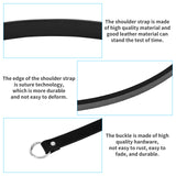 Cowhide Leather Shoulder Strap, with Zinc Alloy Findings, for Bag Straps Replacement Accessories, Black, 571x20.5mm, Clasps: 33mm