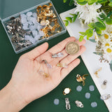 56Pcs 4 Style 304 Stainless Steel Clip-on Earring Findings, Clip on Earring Pads, Flat Round, with 56Pcs Silicone Earring Pads, Golden & Stainless Steel Color, 16~18x10x7mm, 14Pcs/style