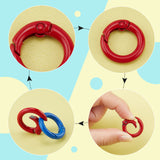 30Pcs 15 Colors Zinc Alloy Spring Gate Rings, Round Ring, Mixed Color, 20x3.5mm, 7 Gauge, Inner Diameter: 13mm, 2pcs/color