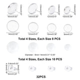 104Pcs DIY 304 Stainless Steel Stud Earring Making Kits, with Stud Earring Settings & Ear Nuts, Transparent Glass Cabochons, Silver, Tray: 8mm/10mm/12mm/14mm