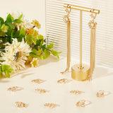 24Pcs Brass Leverback Earring Findings, with Loop, Flower, Nickel Free, Real 18K Gold Plated, 17x8mm, Hole: 1.5mm