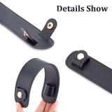 Imitation Leather Bag Strap Padding, Pressure Relief Shoulder Strap Protector Cover, with Iron Button, Black, 22.8x9.3x0.5cm