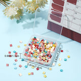 500Pcs 10 Colors 2-Hole Glass Seed Beads, Rectangle, Mixed Color, 5x4.5~5.5x2~2.5mm, Hole: 0.5~0.8mm,  50Pcs/color