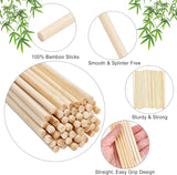 Bamboo Sticks, for Crafts and DIY Manual Circular Fan, Wig Sticks Material, Round, Pale Goldenrod, 30x0.6cm