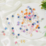 100Pcs Glass Charms, with Golden Plated Brass Findings, Star, Mixed Color, 11.5x8.5x4mm, Hole: 1.6mm