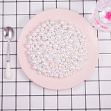 Acrylic Imitation Pearl Beads, No Hole/Undrilled, Round, White, 18.9x11.2x1.7cm, about 390pcs/box