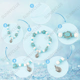 DIY Gemstone Summer Beach Bracelet Making Kit, Including Glass & Synthetic Magnesite Beads, Starfish & Round Synthetic Turquoise Beads, Alloy Shell Pendants & Flower Beads, Mixed Color, 191pcs/box