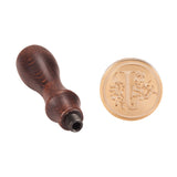 DIY Letter Scrapbook Brass Wax Seal Stamps and Wood Handle Sets, Letter.J, 25x14mm, 75mm